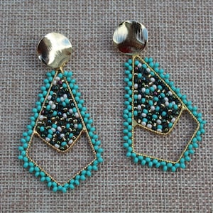 Handmade Woven Beaded Earrings - Aretes Colombianos - Aretes en mostacilla X92