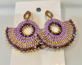 Handmade Beaded Dangle Earrings - Aretes en mostacilla X86