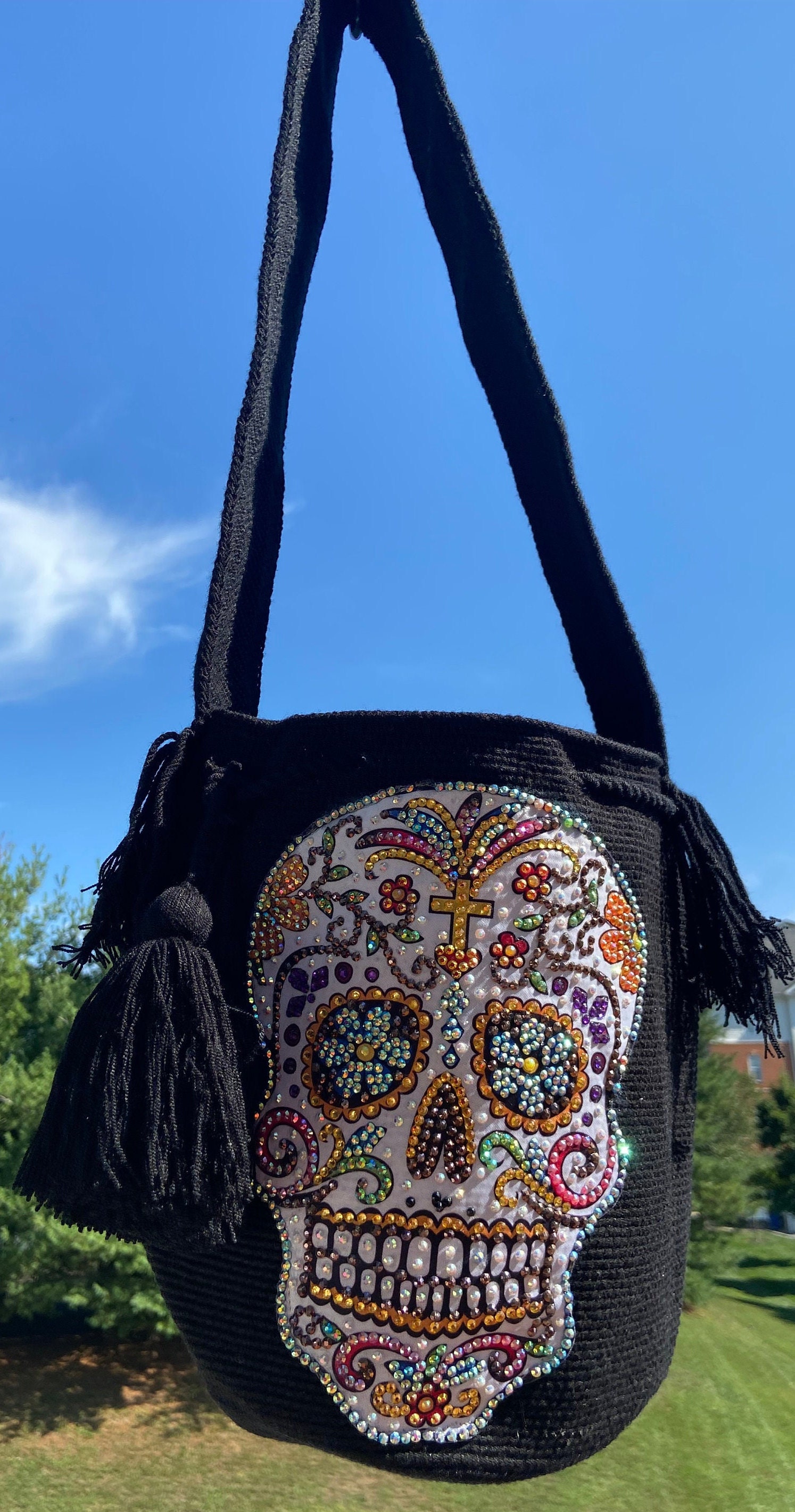 Skull Crochet Handbag Mochila Wayuu. Unique Design. Calavera - Etsy