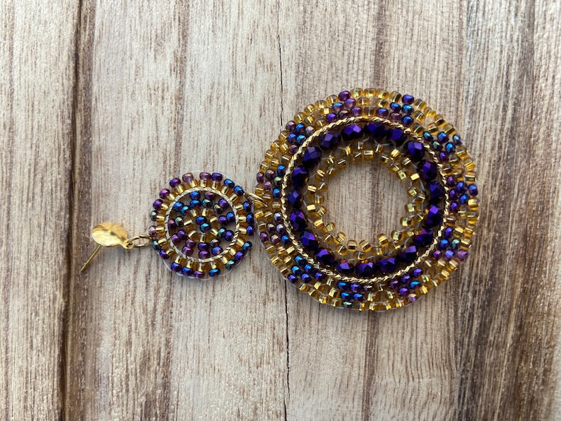 Handamade Colombian Double Hoop Fashion Beaded Earrings - Etsy