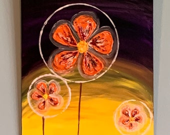 ART, Original, signed by artist, unique artwork, 3-D art, Floral