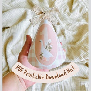 Silly Goose Birthday Hat, Goose Party Crown, Printable Goose Hat PDF, No Sew Party Hat, DIY Goose Birthday Instant Download, Cut & Glue Hat