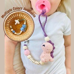 赤ちゃんの必需品、おしゃぶりクリップ、カスタムベビーギフト、新生児の必需品、おしゃぶりアクセサリー、おしゃぶりクリップ、おしゃぶりチェーン、パーソナライズされた恐竜のおしゃぶり