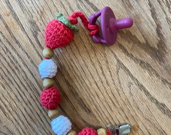 Strawberry Pacifier Clip