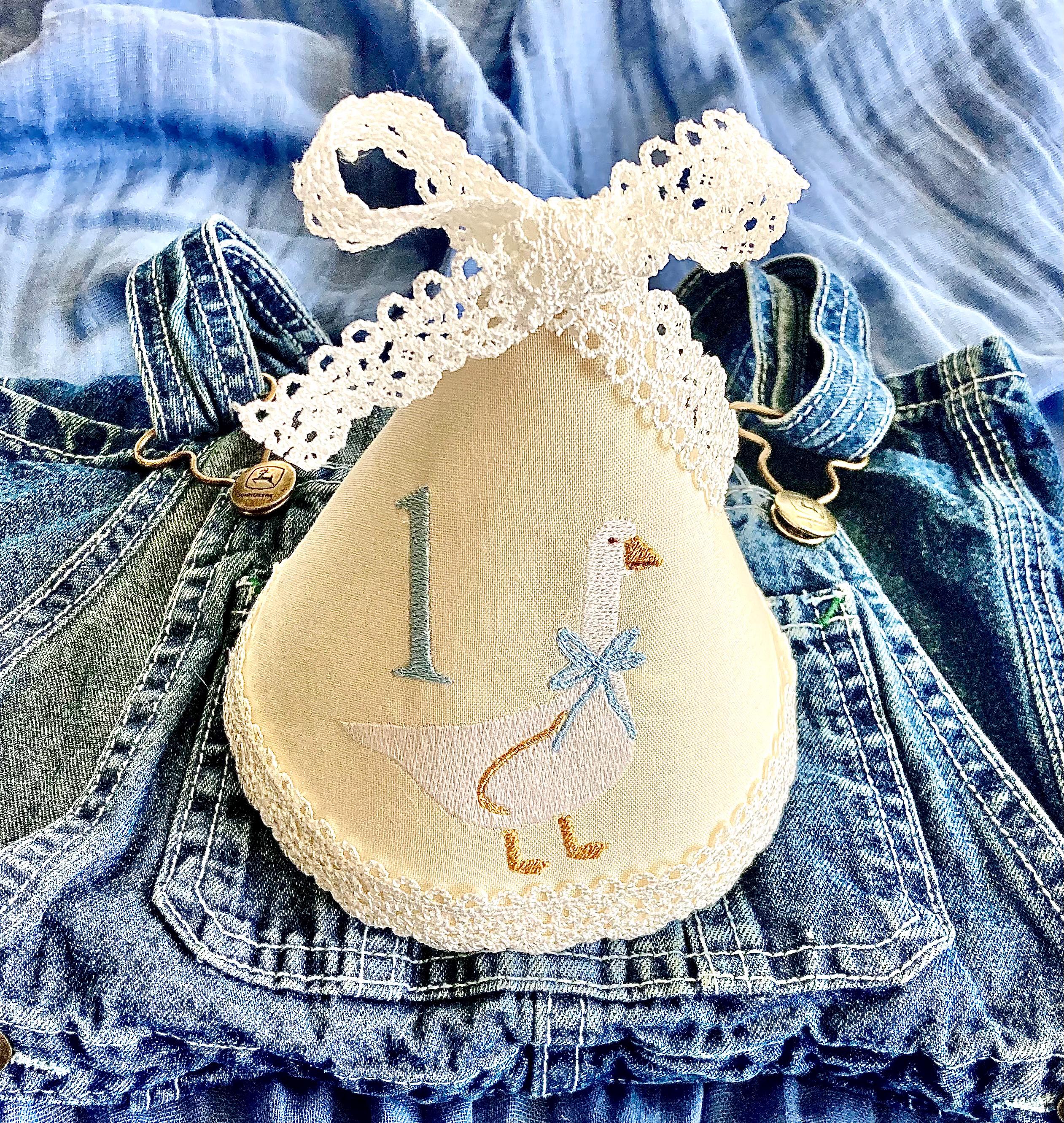 Silly Goose, Birthday Party Decor, Vintage Inspired Baby Decor, Birthday Outfit, Lace Bow Hat, 1st Birthday Party Hat, Custom Party Hat