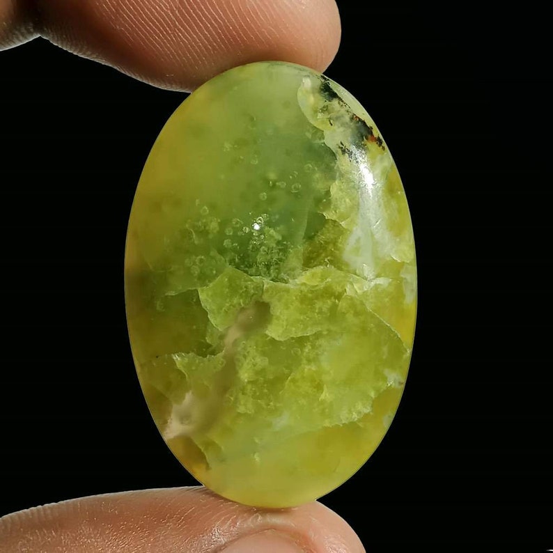Elegant Green Opal Oval Cabochon Gemstone 39x25x7 MM Size Loose Green Opal Jewelry Cabochon Green Opal Cabs 42.90 Carat Code BS1118