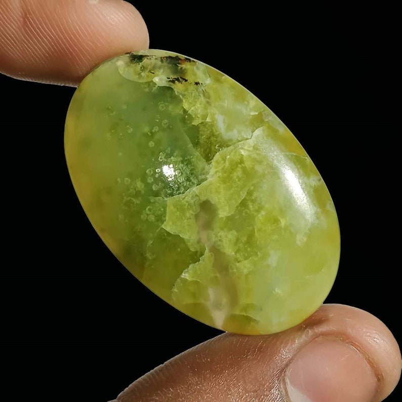 Elegant Green Opal Oval Cabochon Gemstone 39x25x7 MM Size Loose Green Opal Jewelry Cabochon Green Opal Cabs 42.90 Carat Code BS1118