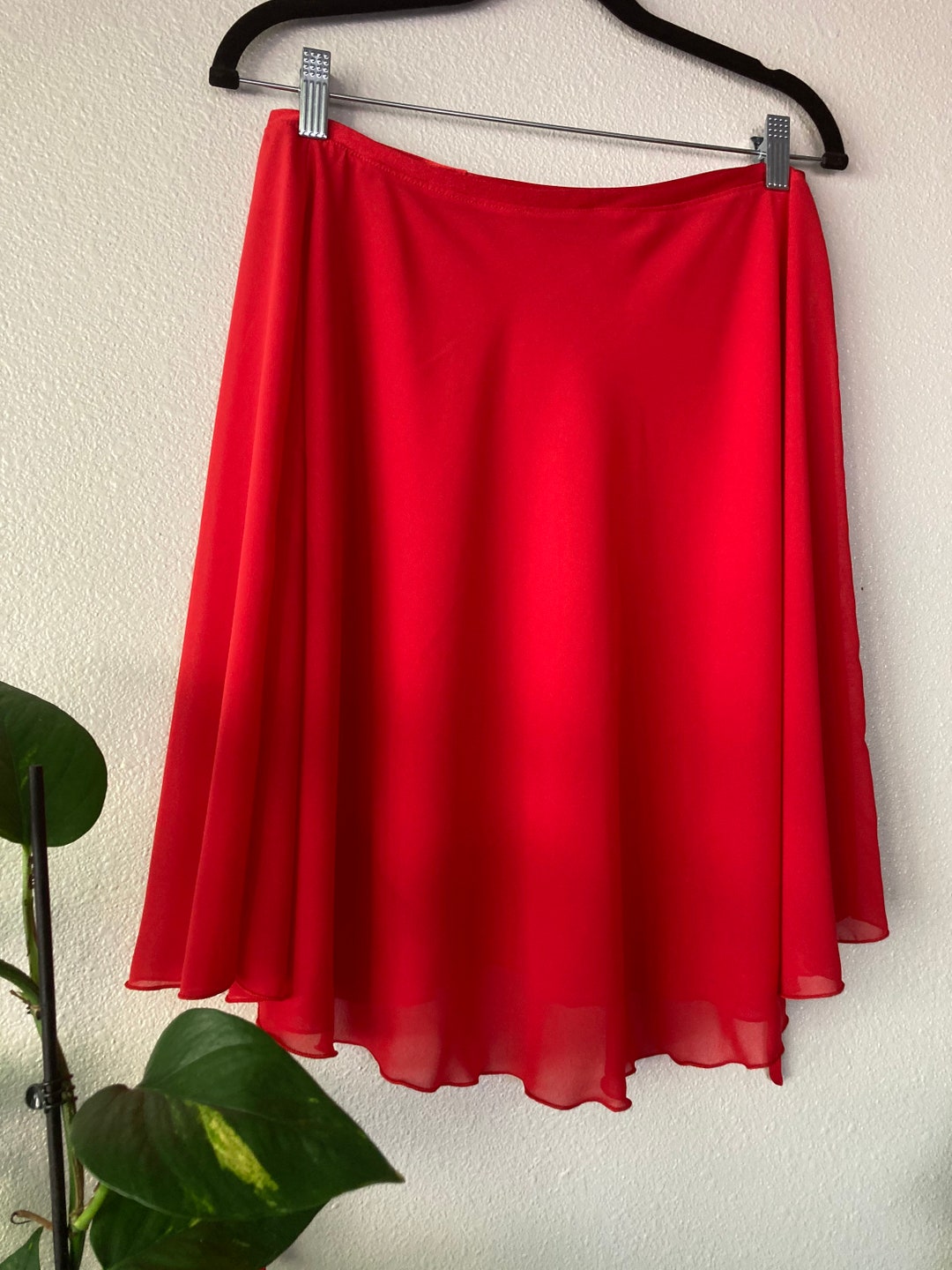 LYCRA SKIRT DEEP RED