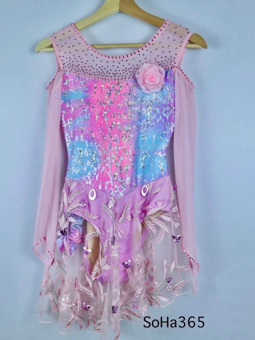 Very Cute Ombré Pink and Purple Skating Figure