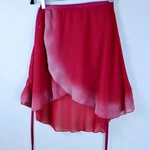 Ombré Red Chiffon Ballet Wrap Skirt