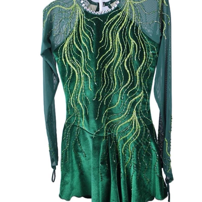 white christmas dresses Yumi Green Velvet Skater Dress With Dimante Bow Detail – The Oxygen  Lifestyle main image 0