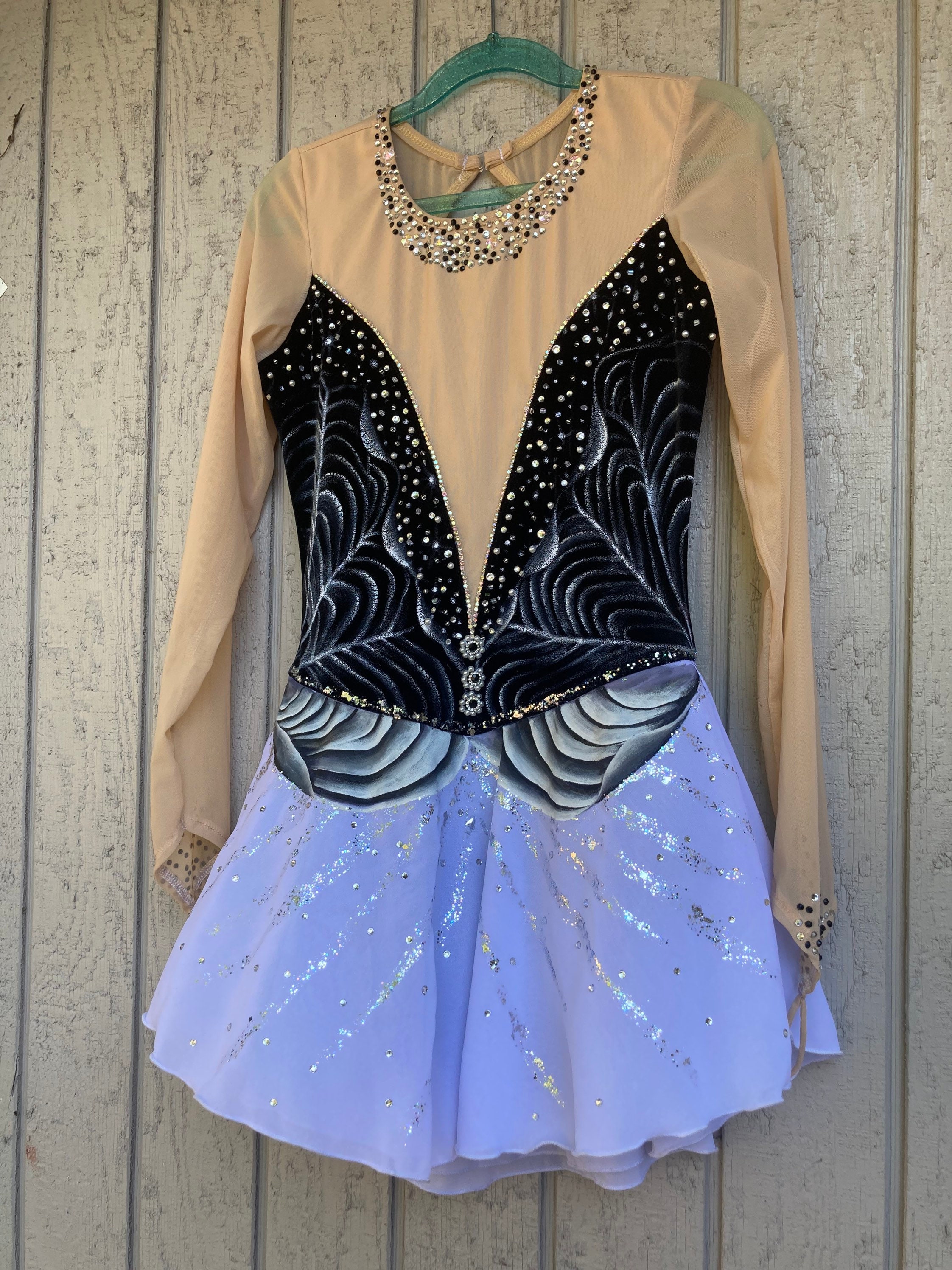 Black and white figure skating dress cheap