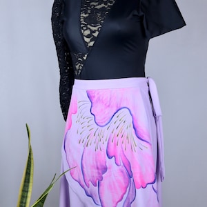 Beautiful Hand Painting Ballet Wrap Skirts/Dance Skirts/ Adult Size/ Lighy Pruple And Blue Skirts. Ready to ship  dance skirts.