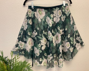 elegant floral chiffon maxi skirt