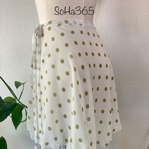 Ballet Wrap Skirts With Green Dots / lyrical dance chiffon skirts