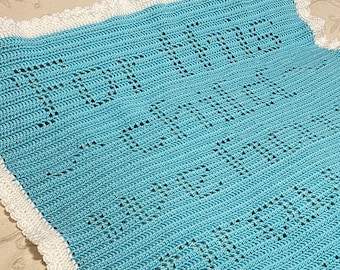 For This Child Filet Crochet Afghan PATTERN