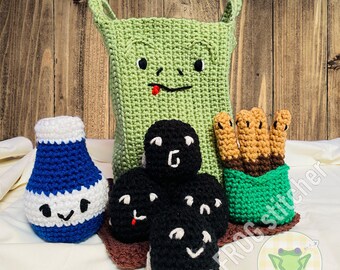 Hoppy Meal - Amigurumi Crochet Pattern - Frog Food
