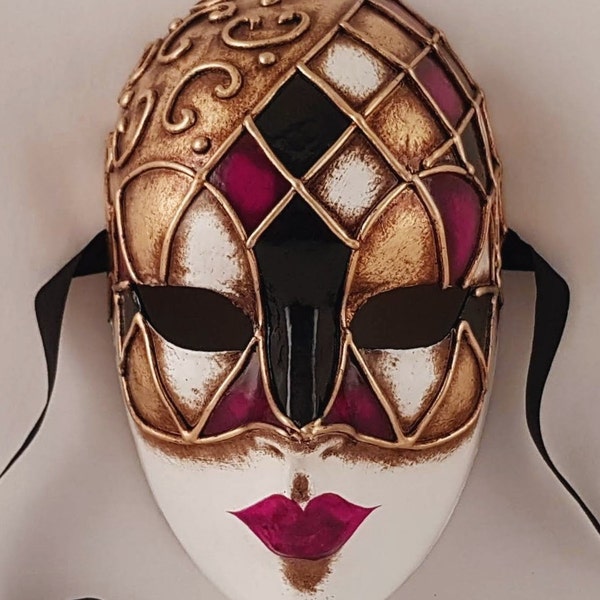Dublin  Careta Italiana Veneciana Mascara Harlequin de cara completa