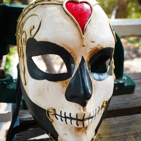 Máscara Día de Los Muertos Modelo original italiano de Halloween con corazón Día de la muerte Calavera
