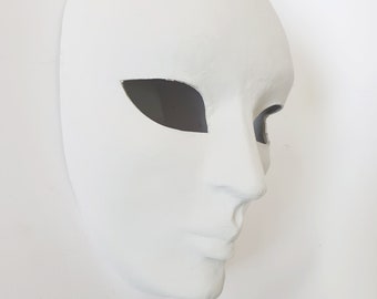 White masks of paper mache Venetian style For white Italian style decorations