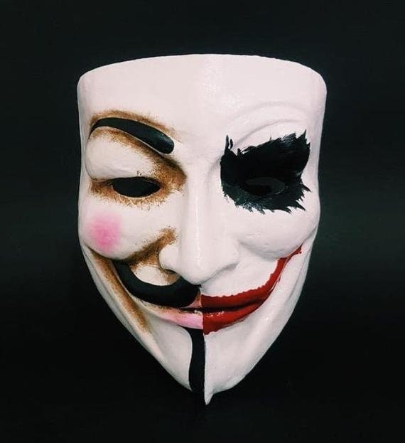 Guy Fawkes Half Joker Mask V For Vendetta Anonymous Joker Mask Freedom ...