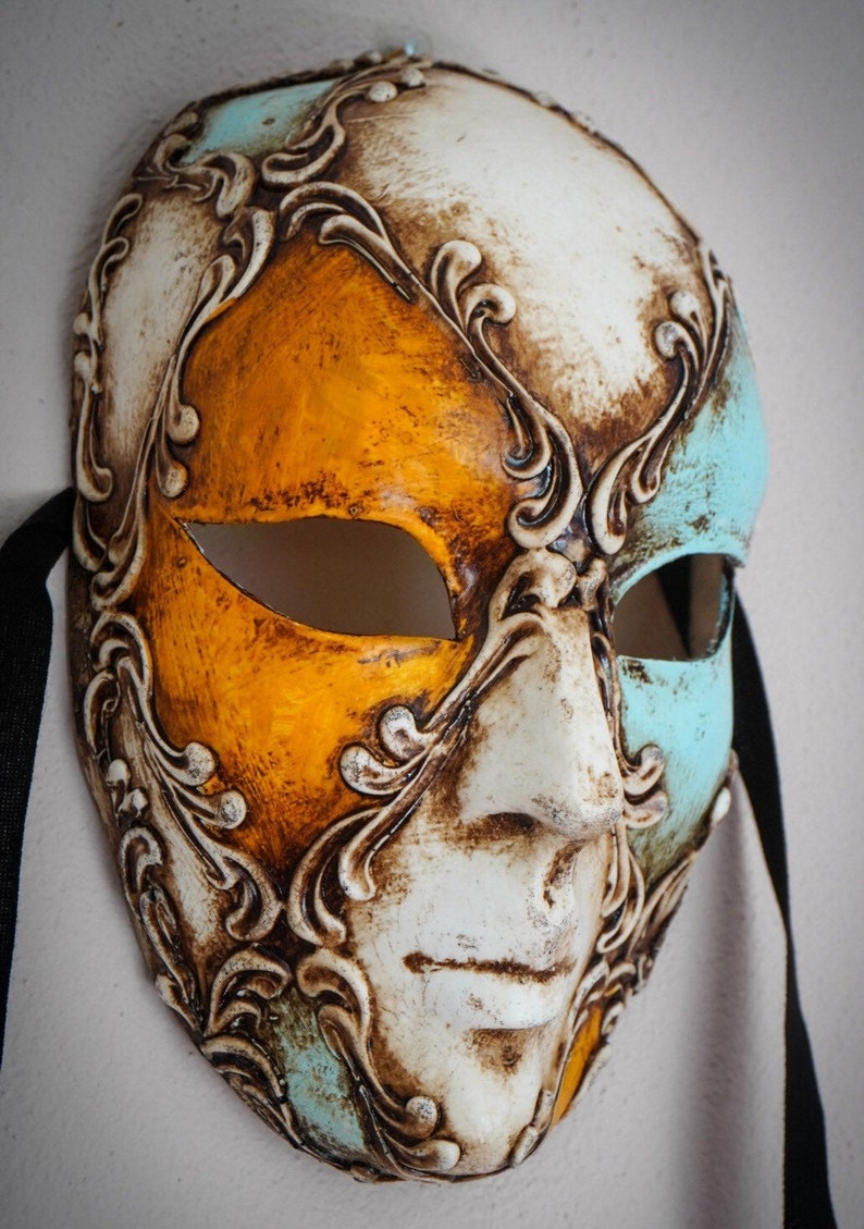 Máscara Veneciana Italiana de Cara Completa San Miguel Máscara Etsy