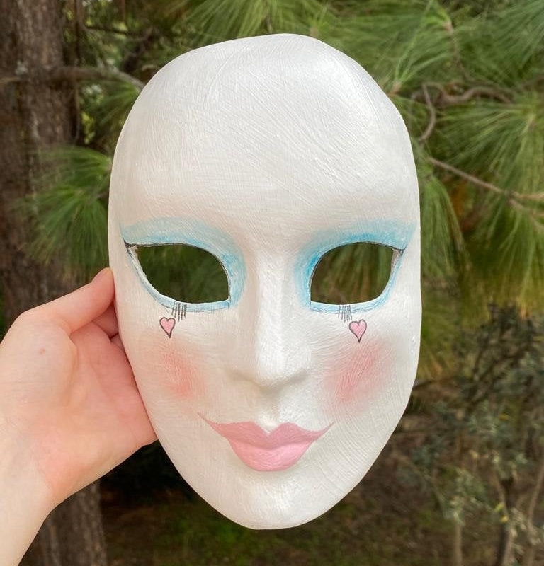 Venetian blank mask: Colombina Classica (white mask)