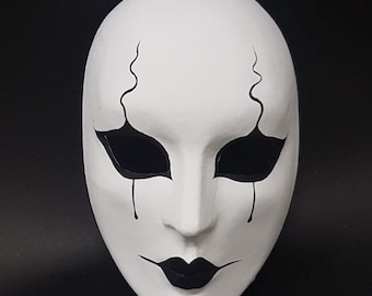 Venetian Pierrot Mask for Carnival Halloween Party Masquerade Ball Handmade in Venice-Italy.