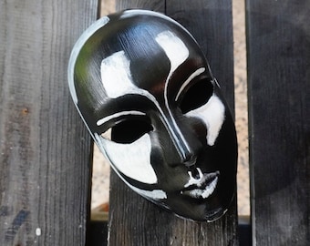 Black Love Venetian mask, handmade mask for Carnival and Halloween, Contemporary black mask, original