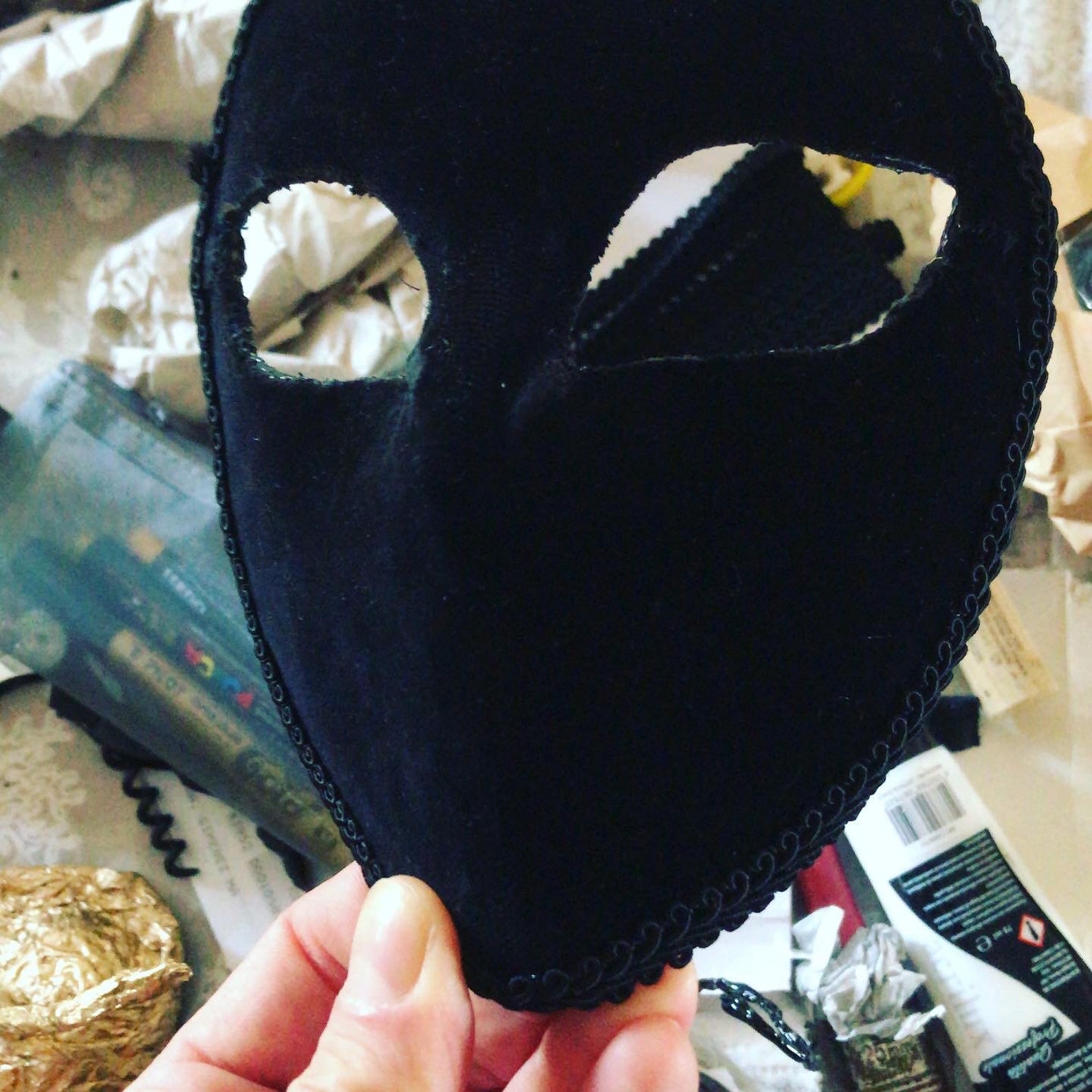Moretta black velvet mask with original/Custom model Etsy