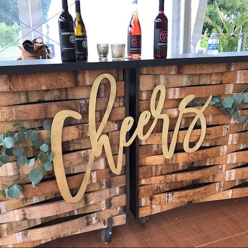 Wood Cheers Cutout Large Cheers Sign Bar Decor Cheers Etsy