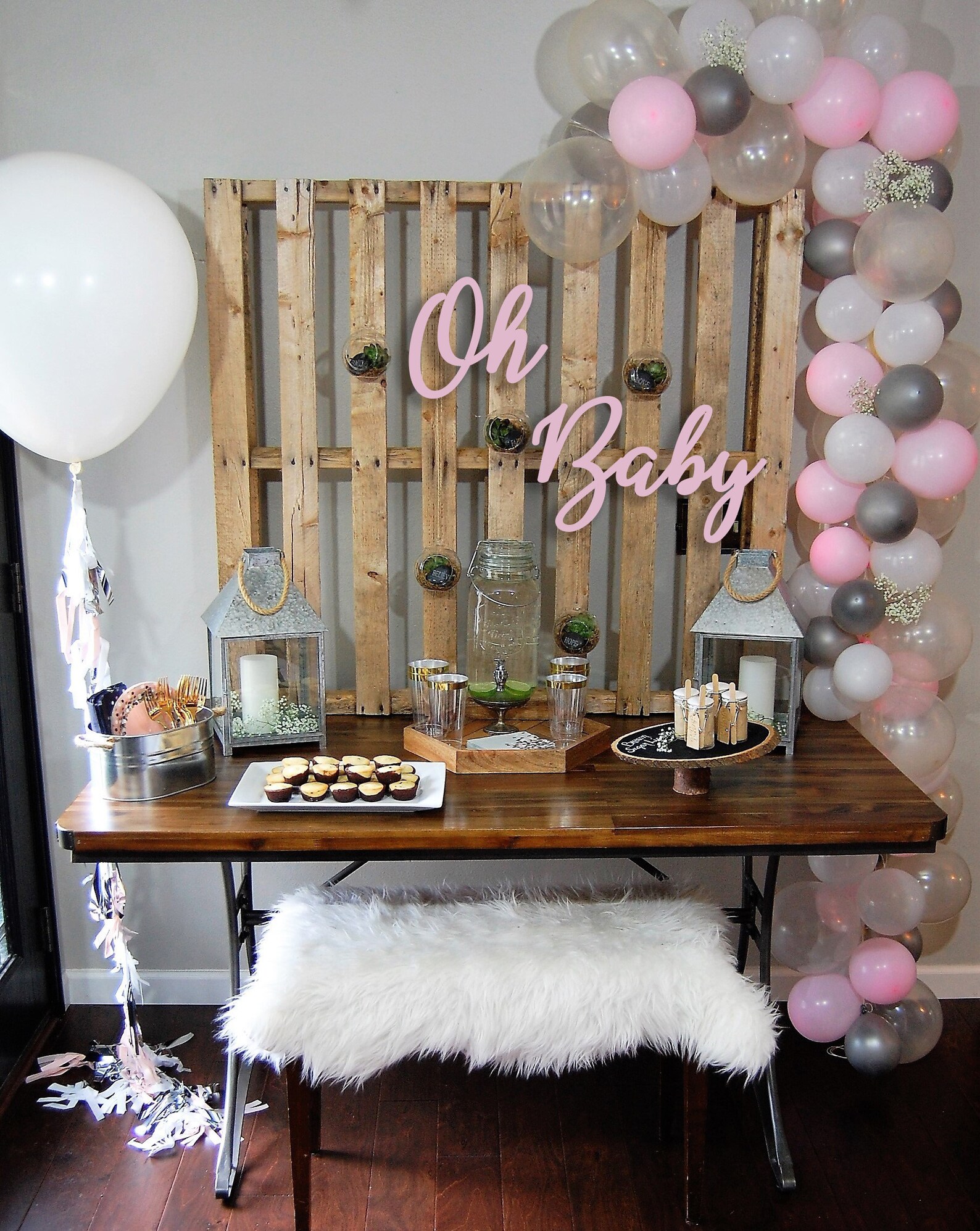 Oh Baby Wood Baby Shower Sign Baby Shower Backdrop Keepsake Etsy