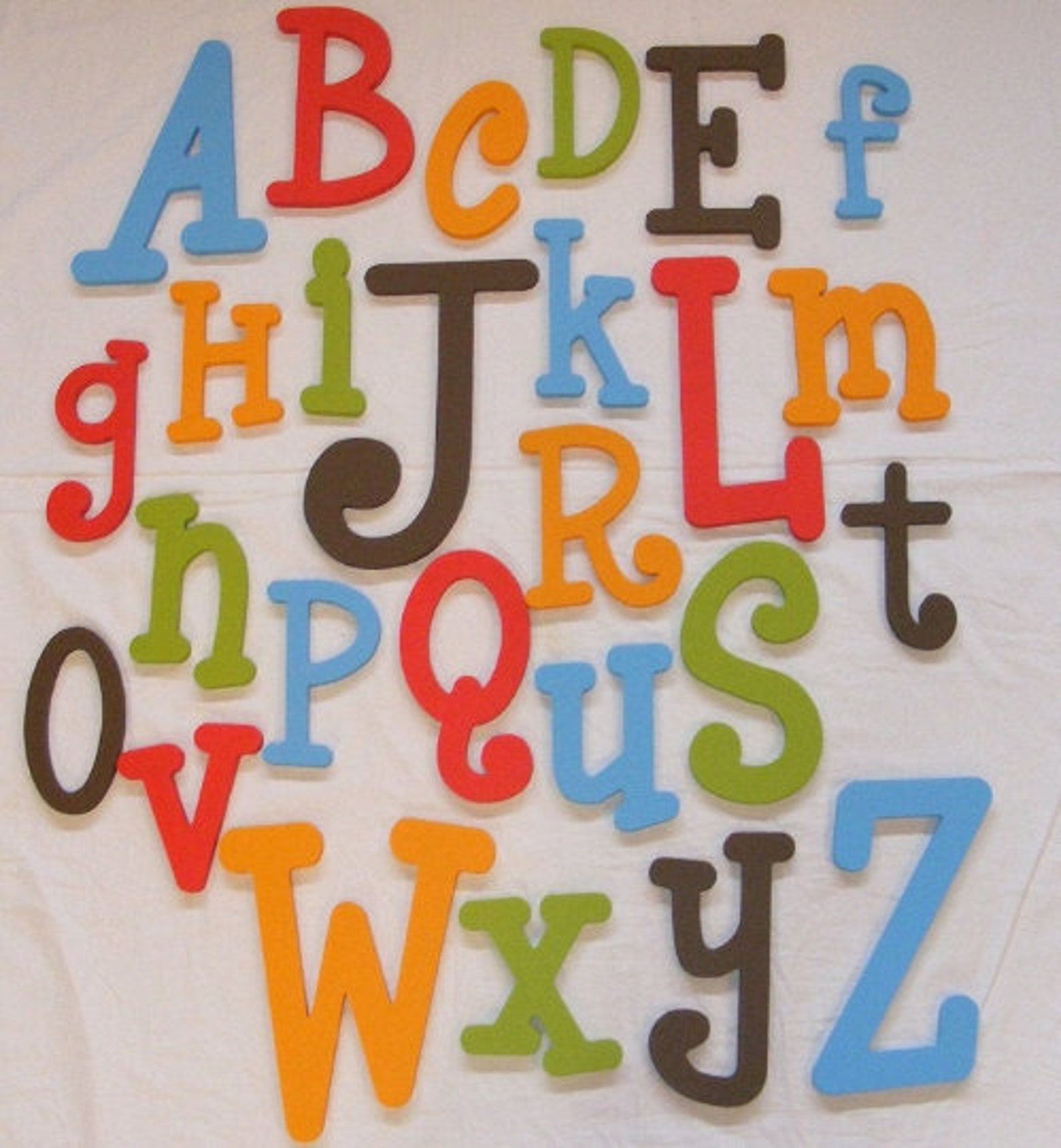 Wooden Alphabet Letters Set Painted Wooden Letters Nursery Etsy