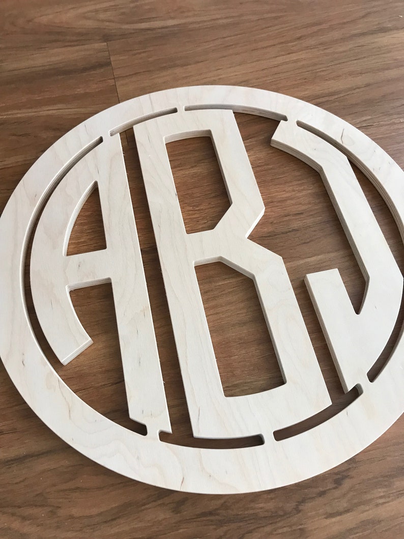Wooden Monogram Wall Hanging Wooden Initials for Nursery Etsy