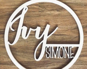 Custom Baby Name Sign, Baby Name Sign For Nursery, Baby Name Sign Wood, Baby Name Sign Round