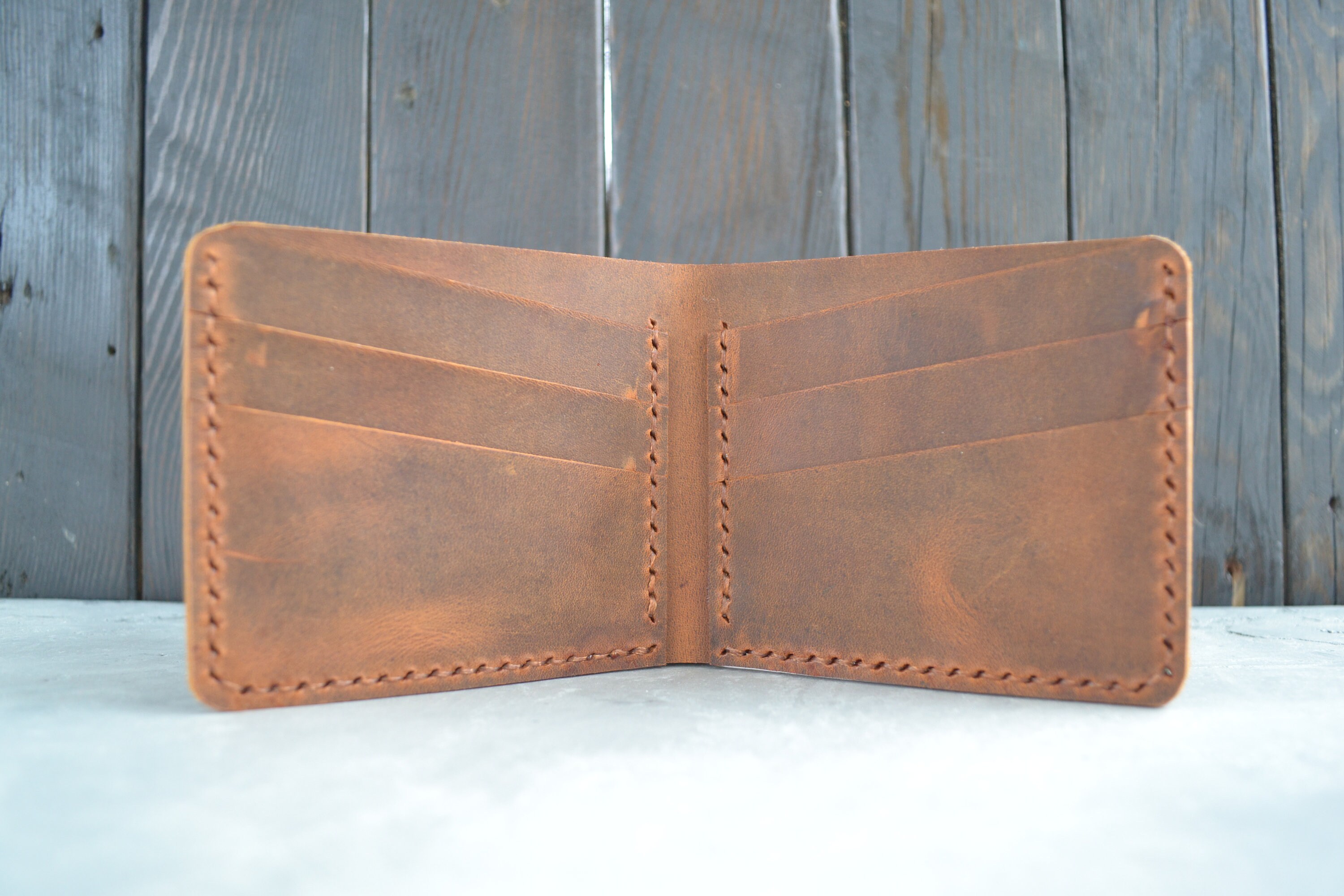 Tan Color Handmade Genuine Leather Wallet Etsy