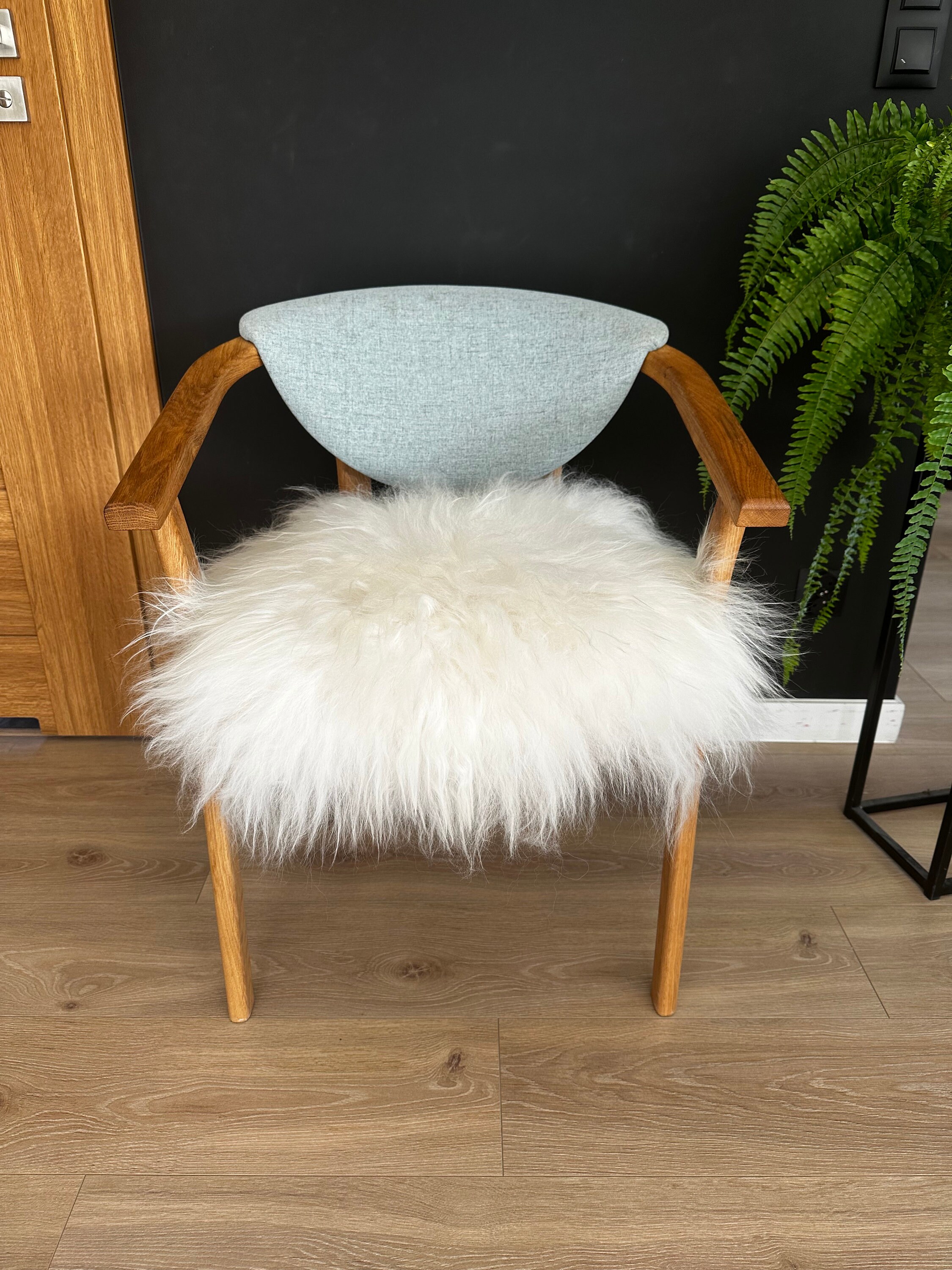 Visual Reference: Sheepskin Stool Cover Chair Cover Furry Stool Scandinavian Decor Seat