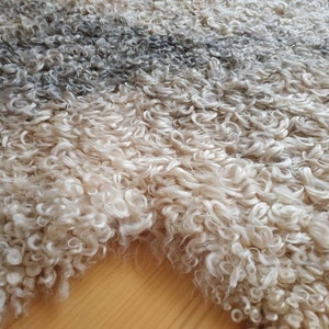 Gotland Sheepskin, Sheepskin Rug, Curly Rug, Sheepskin Bedspread, Grey Sheepskin, Sheepskin Throw, Black Friday Christmas Gift