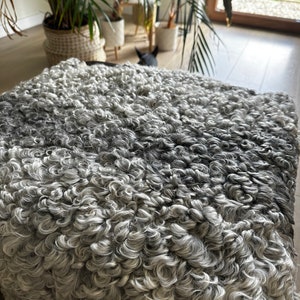 Genuine Sheepskin Rug Curly Fur throw Sheepskin bedcover Grey Sheepskin Sheepskin bedspread Sheepskin chair cover Gotland Sheepskin