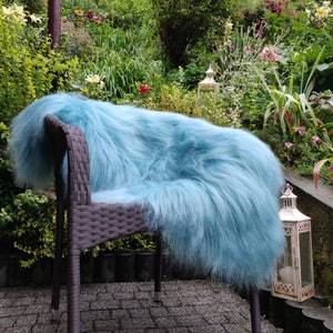 Genuine Blue Sheepskin Rug, Sheepskin Throw, Scandinavian Style, Scandinavian Rug, Blue Cover, for her, for him. Sale Black Friday