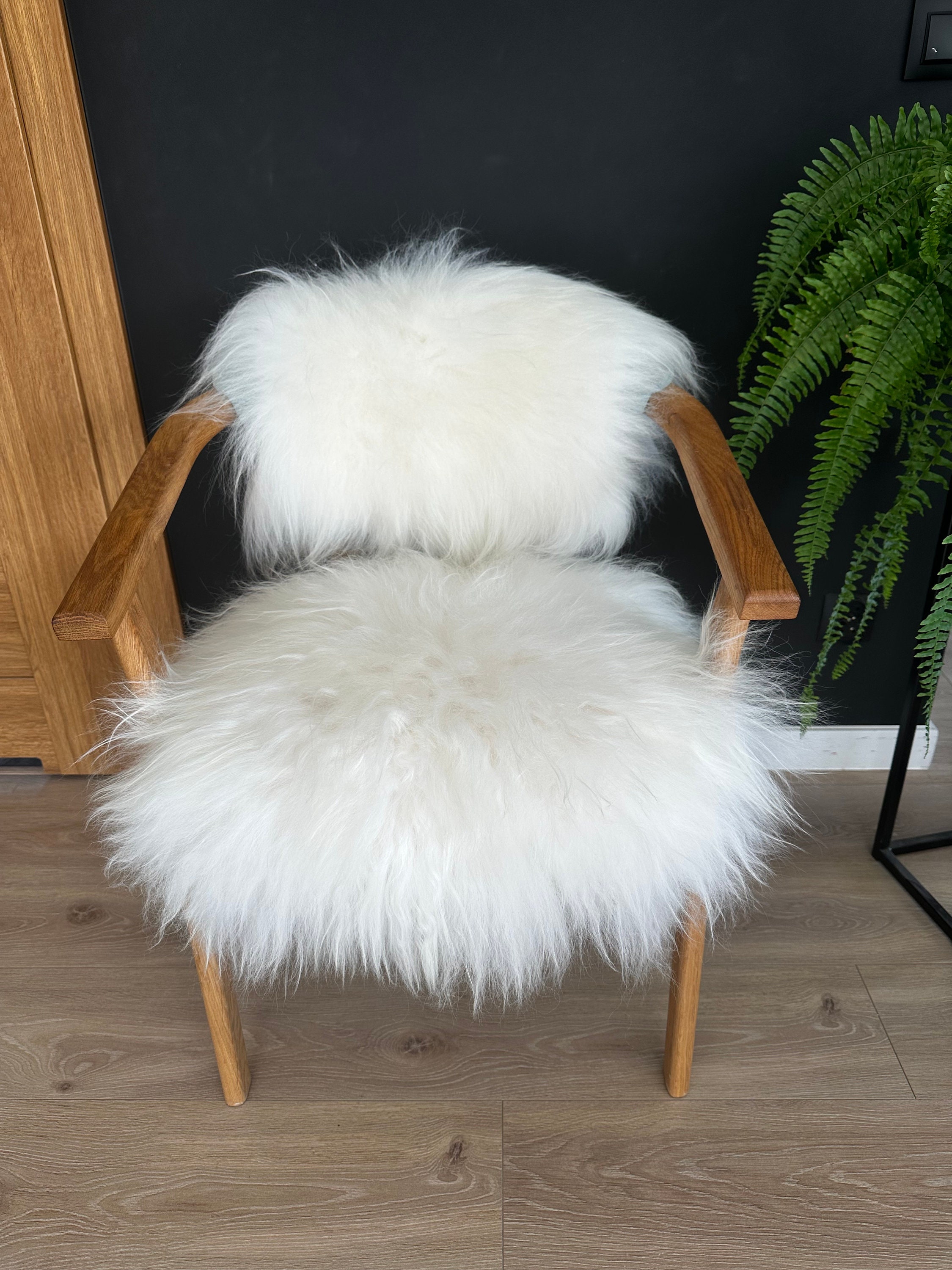 LLB Sheepskin Chair Covers Office Chair Cushion Dining Room Chair Pads Desk  Chair Seat Cushion for Computer Chair Fur Area Rugs for Living Room 19x19