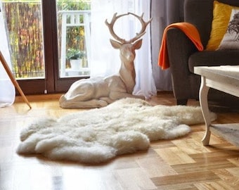 White Natural Sheepskin Rugs Rug Area Carpet Outdoor Rugs Cheap Rugs Shaggy Sheepskin Throw Bedspread Black Friday Christmas Gift