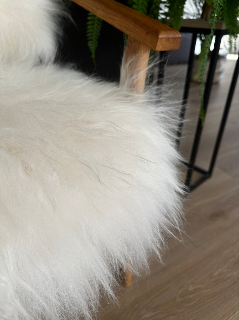Curated visual reference: Gallery Detail: Sheepskin Stool Cover Chair Cover Furry Stool Scandinavian Decor Seat