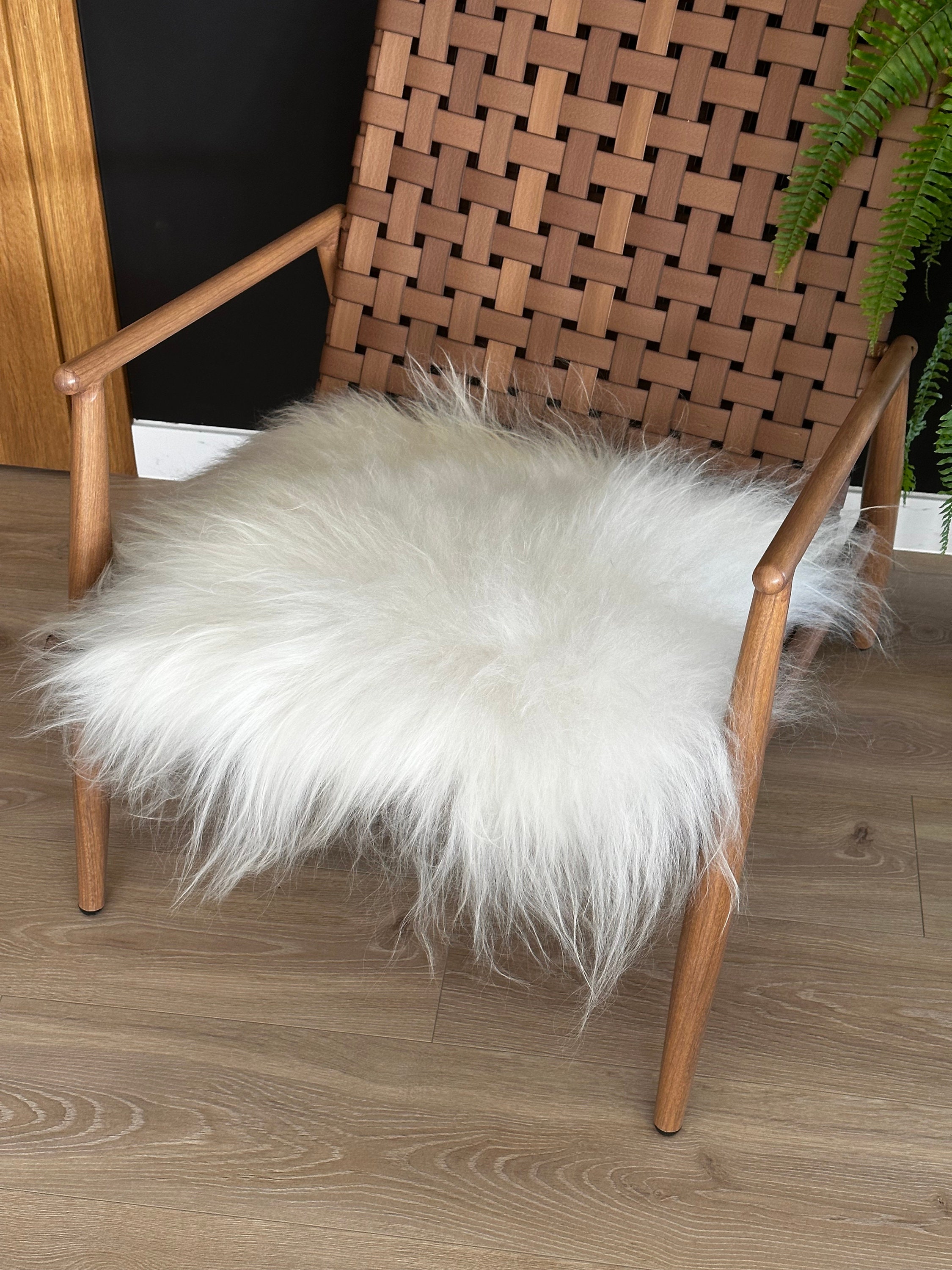 Photo inspiration: Sheepskin Stool Cover Chair Cover Furry Stool Scandinavian Decor Seat Photo Inspiration