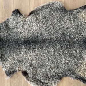 Genuine Sheepskin Rug Curly Fur throw Sheepskin bedcover Grey Sheepskin Sheepskin bedspread Sheepskin chair cover Gotland Sheepskin