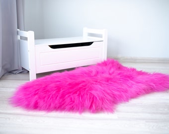 Genuine Pink Sheepskin Rug, Icelandic Sheepskin Throw, Scandinavian Style, Scandinavian Rug, Pink Cover, Sheepskin bedcover, Black Friday