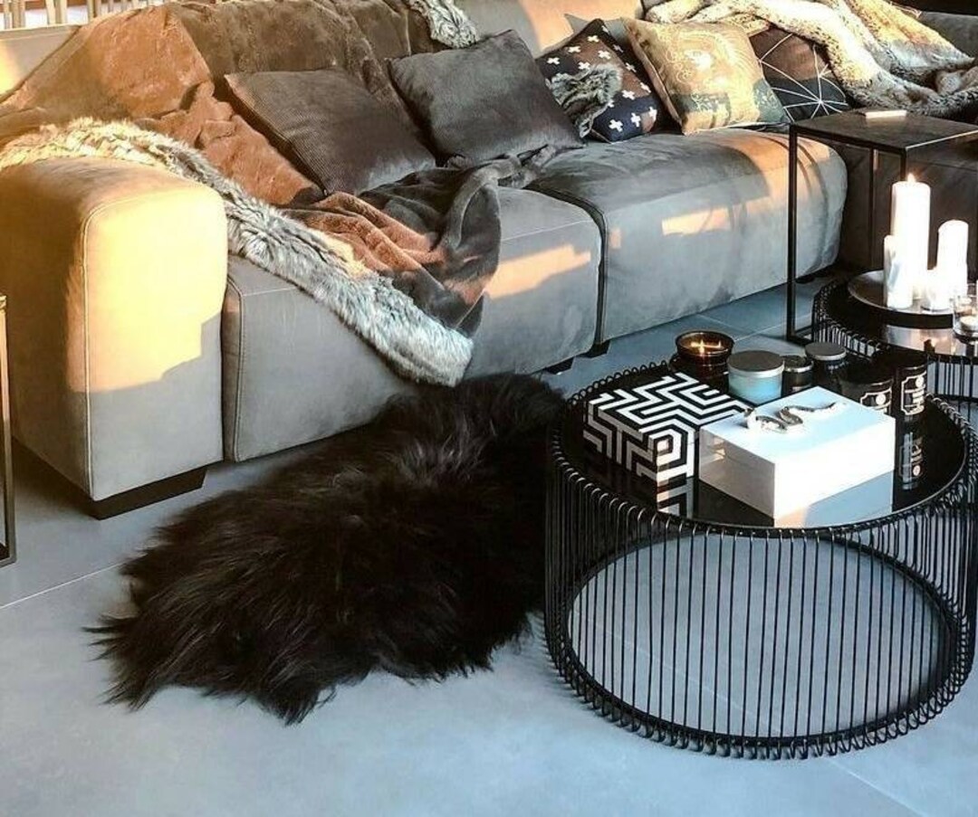 Black Sheepskin, Sheepskin Rug, Sheepskin Throw, Sheepskin Bedspread