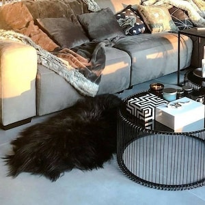 Black  Sheepskin, Sheepskin Rug, Sheepskin Throw, Sheepskin Bedspread, Sheepskin Chair cover,  SaleBlack Friday Sale Black Friday