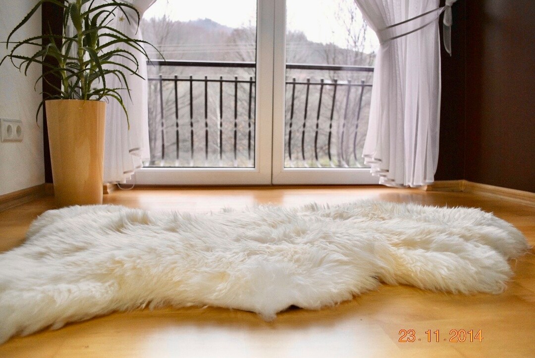 Sheepskin Rug, Giant XXL White Sheepskin, Sheepskin Chair Cover