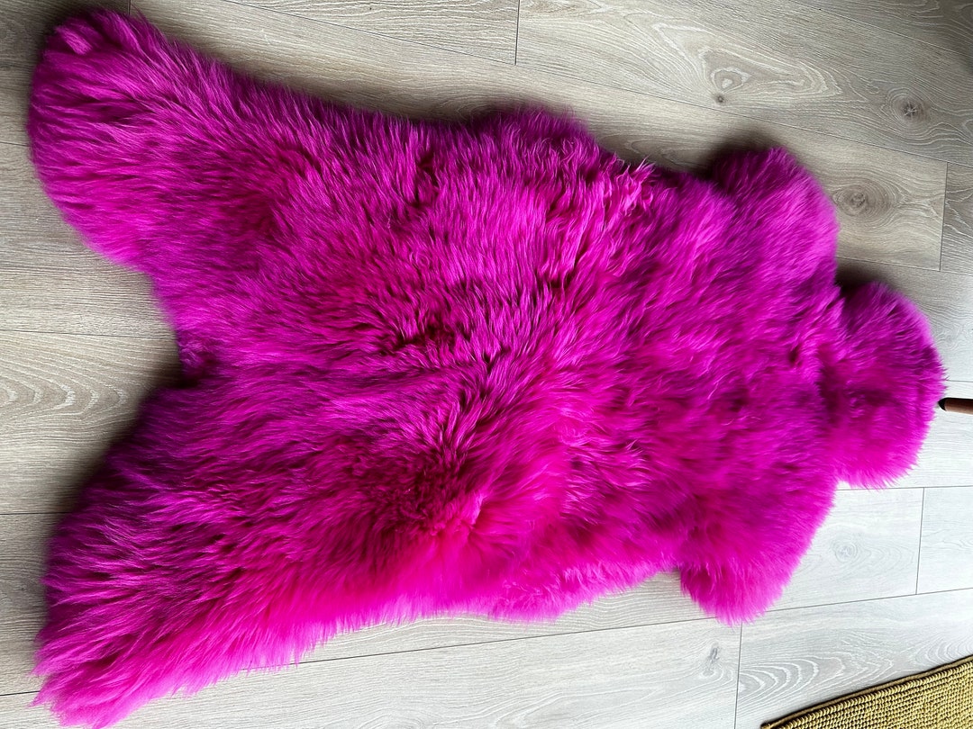 Genuine Light Purple Sheepskin Rug Icelandic Sheepskin Throw Etsy